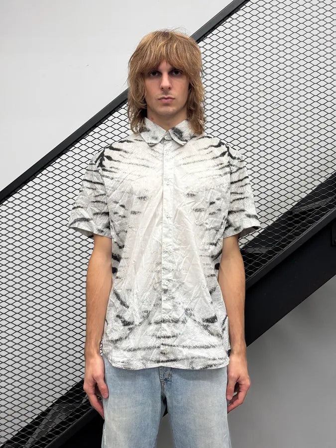 SS2002 Cavalli Black & White Zebra Savage Short Sleeves Shirt ZAJDqdr 3
