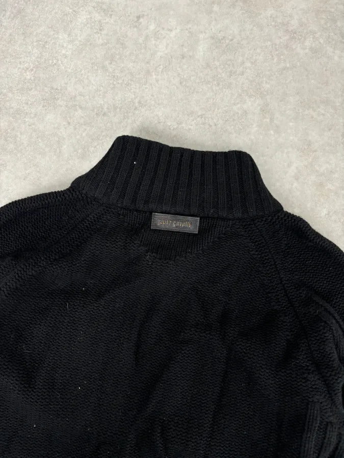 2010s Cavalli Black Wool Multi-Pocket Cargo Zip-up Sweater zwapkap 5