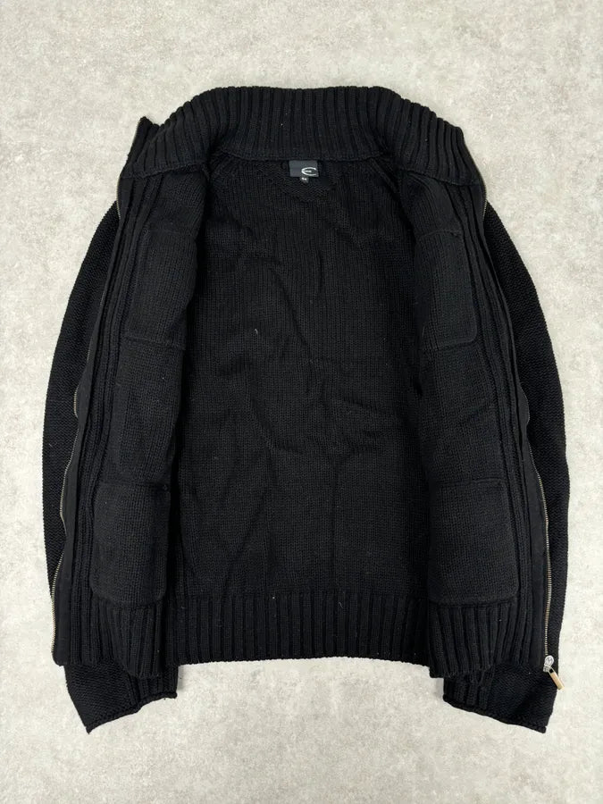2010s Cavalli Black Wool Multi-Pocket Cargo Zip-up Sweater zwapkap 6