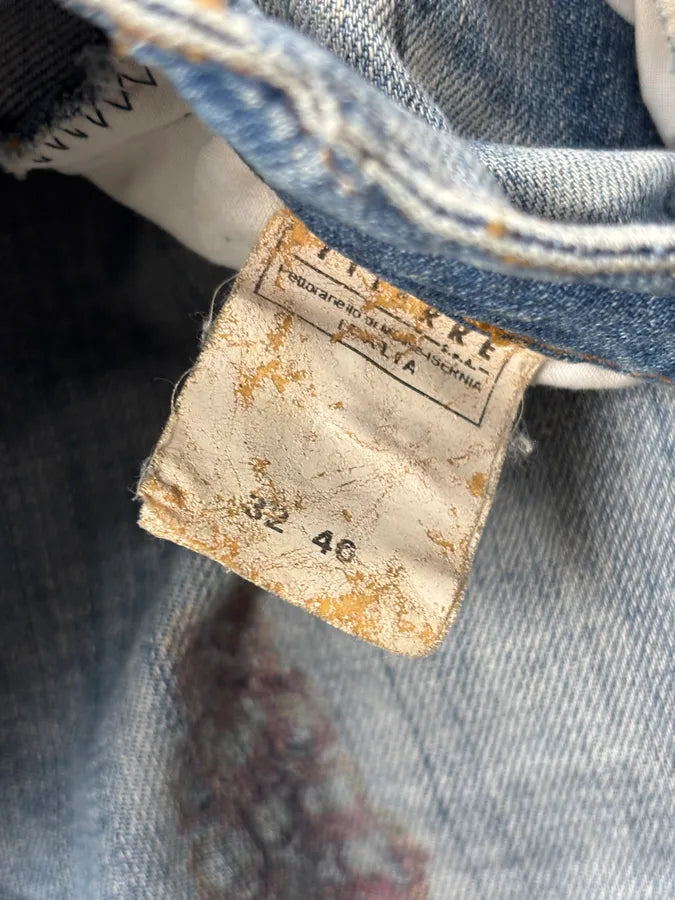 AW2007 Cavalli Blue Denim Painted Abstract Jeans rGaWvfH 10