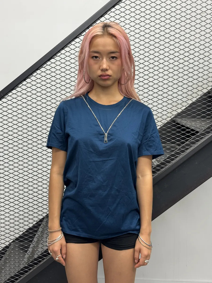 2010s Cavalli Blue Trompe LOeil Zip T-Shirt oPCLHig 1