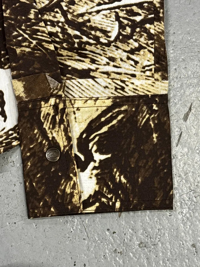 2000s Cavalli Brown & Beige Horse Ranch Shirt EpaZXTn 8