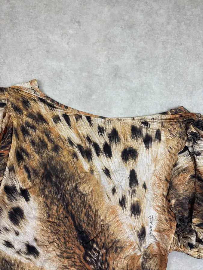 AW2007 Cavalli Brown Leopard Print Top T-Shirt dOZiNaY 6