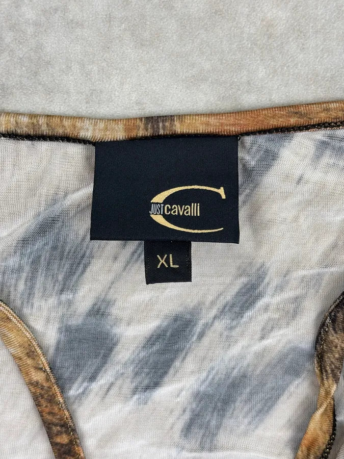 AW2007 Cavalli Brown Leopard Print Top T-Shirt dOZiNaY 9