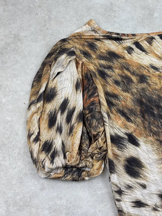AW2007 Cavalli Brown Leopard Print Top T-Shirt dOZiNaY 7
