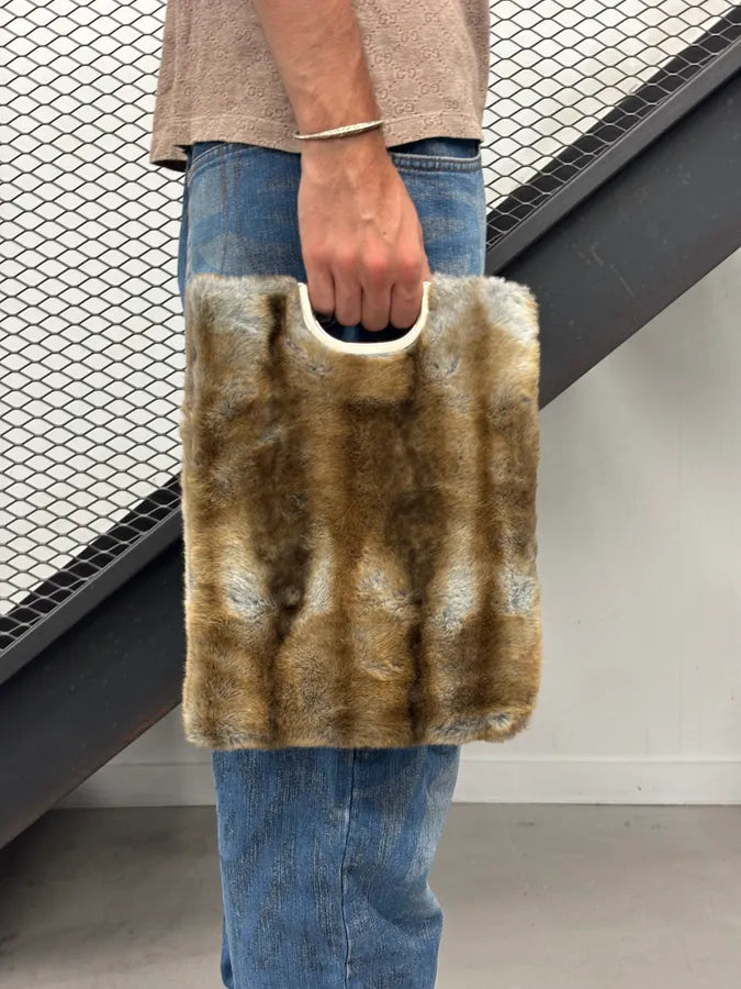 2000s Cavalli Brown Faux Fur Handle Bag IxGzXhi 0