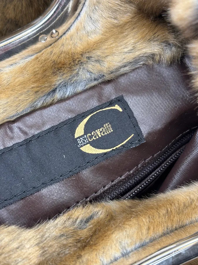 2000s Cavalli Brown Faux Fur Handle Bag IxGzXhi 10