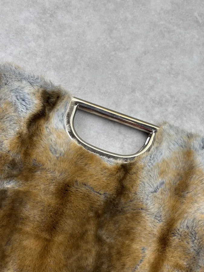2000s Cavalli Brown Faux Fur Handle Bag IxGzXhi 7