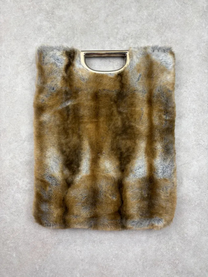 2000s Cavalli Brown Faux Fur Handle Bag IxGzXhi 1