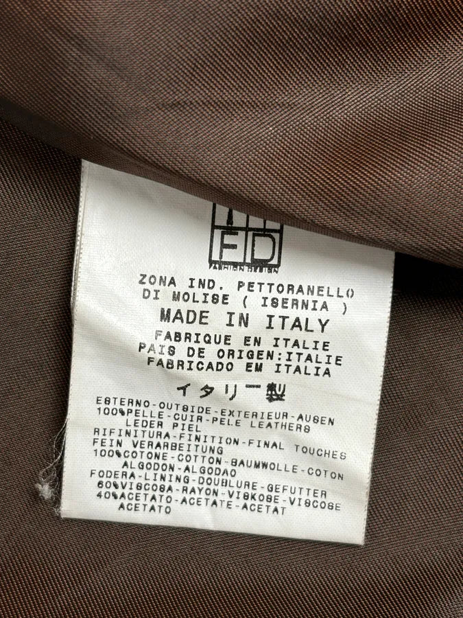 AW2005 Cavalli Brown Eroded Leather Trench Coat hbCyTbe 9