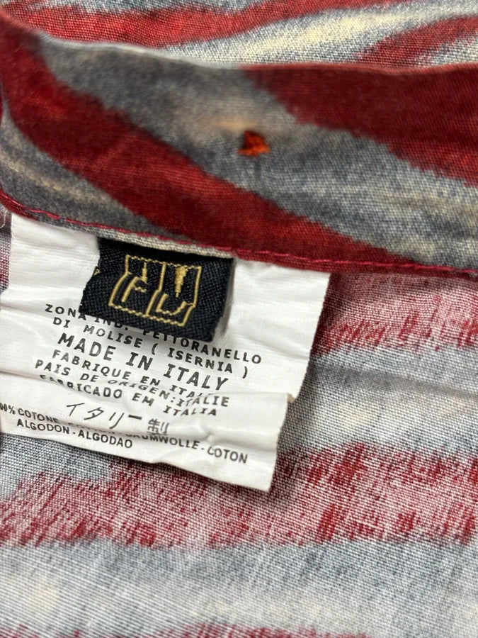 SS2001 Cavalli Red Burgundy Mixed Pattern Shirt hBXinwP 11