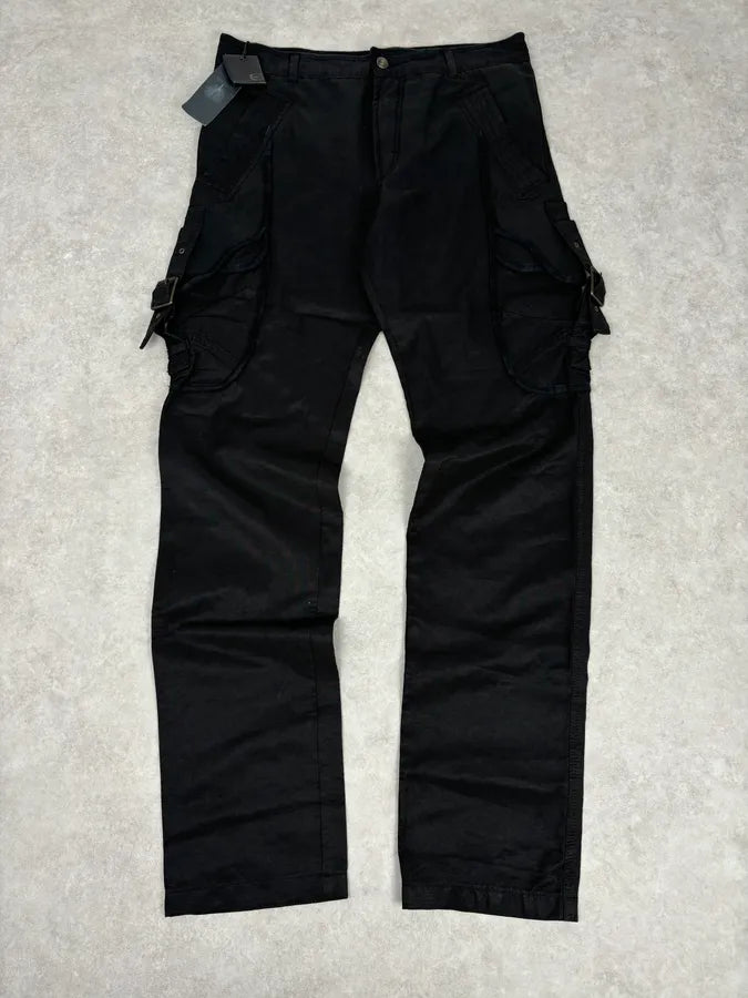 2000s Cavalli Black Avant-Garde Cargo Pants HyzRfDp 0