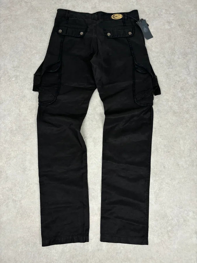 2000s Cavalli Black Avant-Garde Cargo Pants HyzRfDp 5