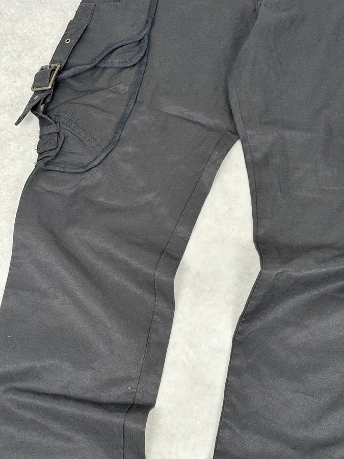 2000s Cavalli Black Avant-Garde Cargo Pants HyzRfDp 11