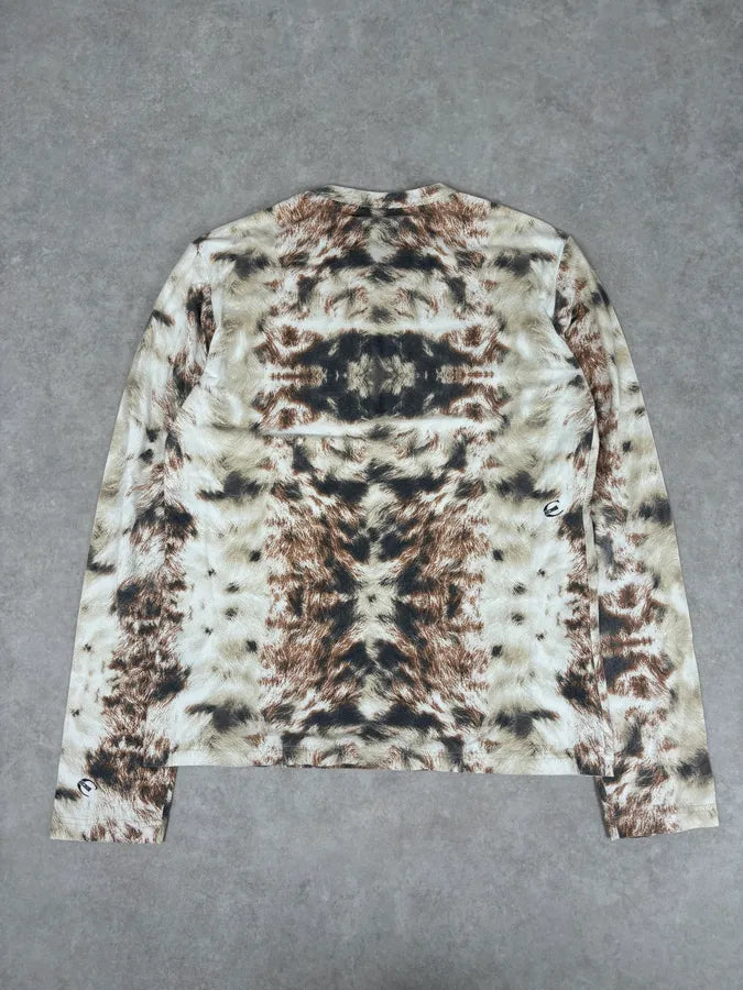 SS2004 Cavalli Cream Animal Print Longsleeve T-Shirt xGrTtke 4
