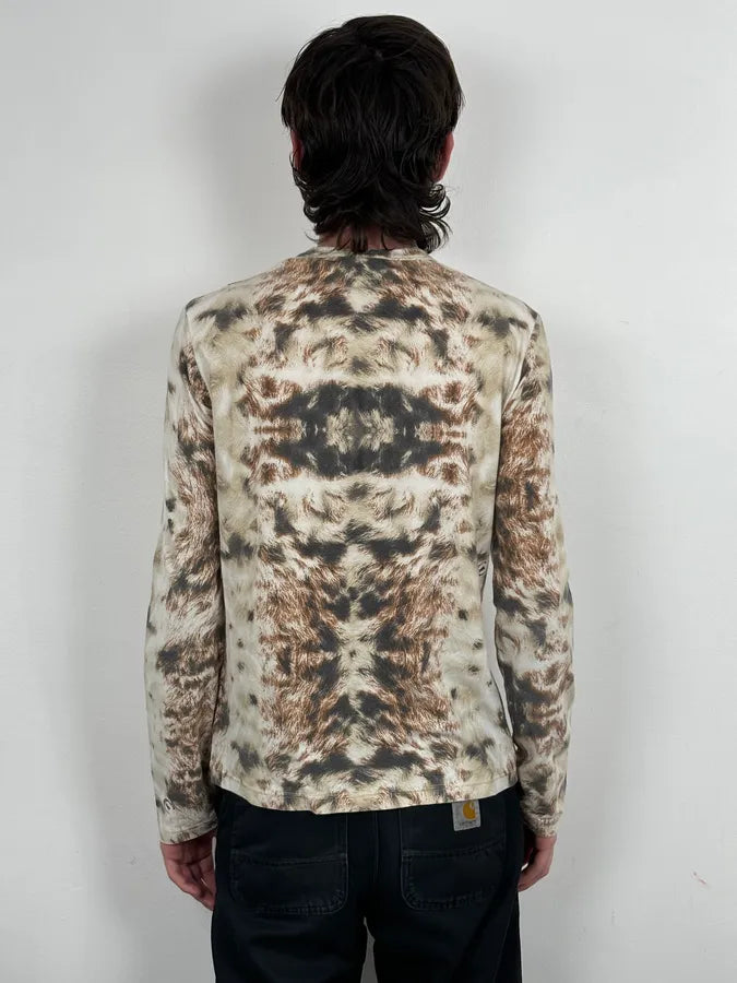 SS2004 Cavalli Cream Animal Print Longsleeve T-Shirt xGrTtke 2