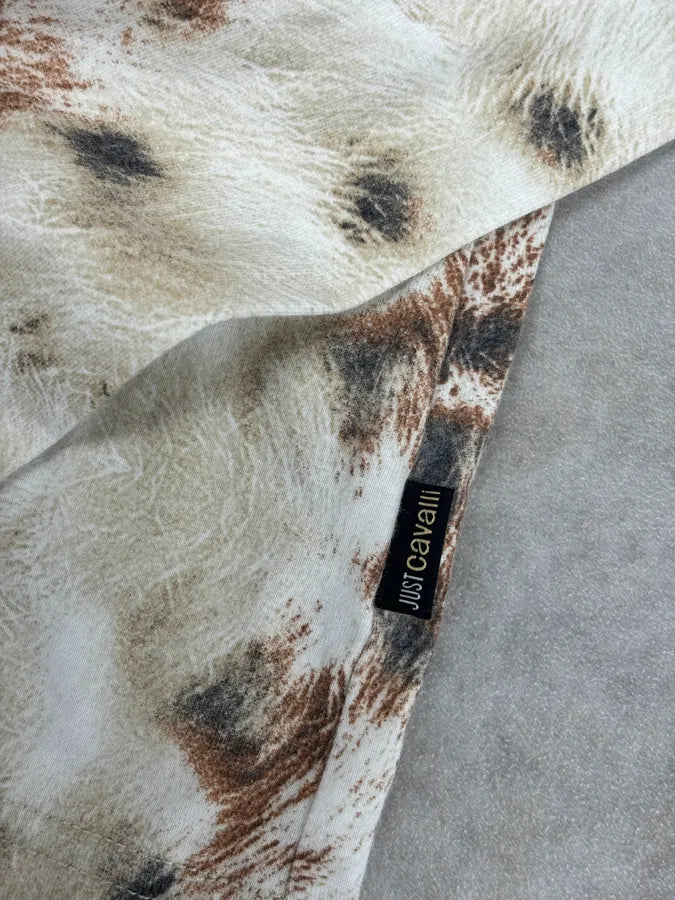 SS2004 Cavalli Cream Animal Print Longsleeve T-Shirt xGrTtke 7