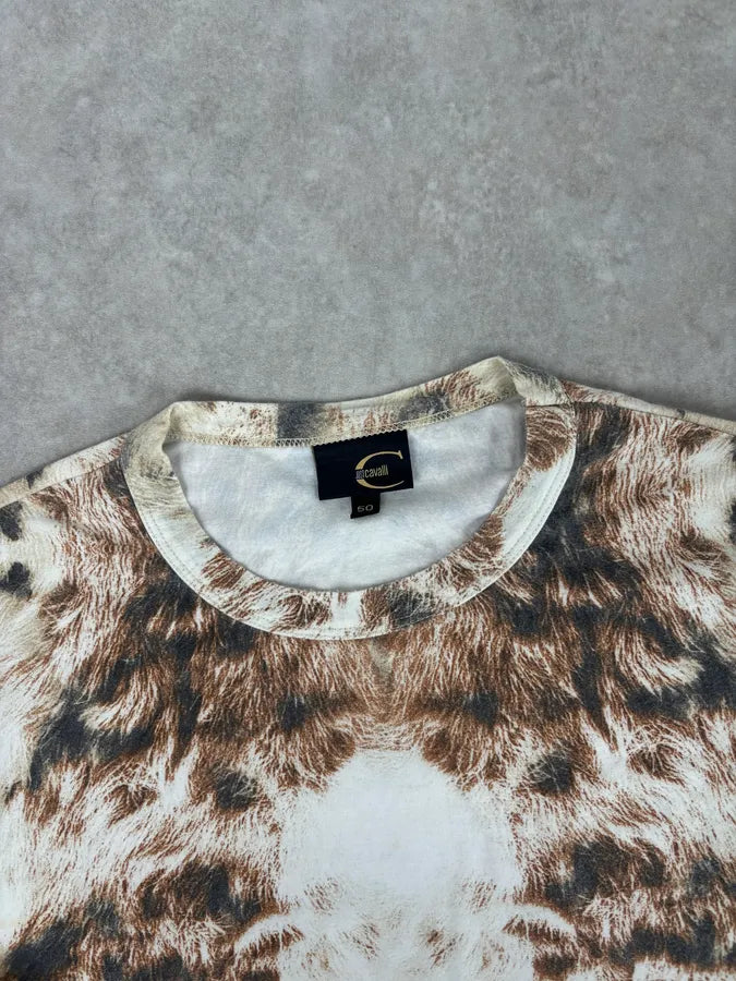 SS2004 Cavalli Cream Animal Print Longsleeve T-Shirt xGrTtke 3