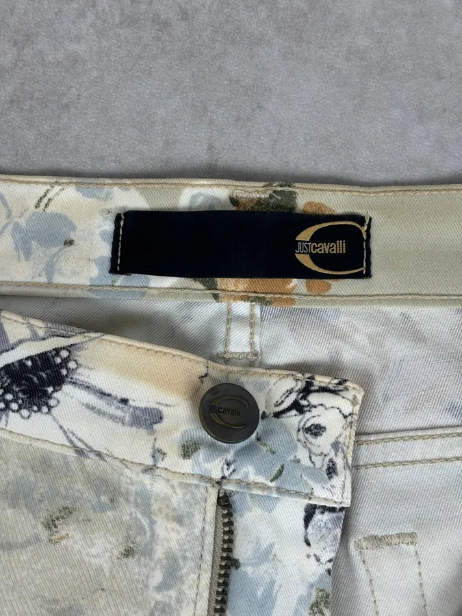 2000s Cavalli Cream Floral Fantasy Pants iMmgfZV 11