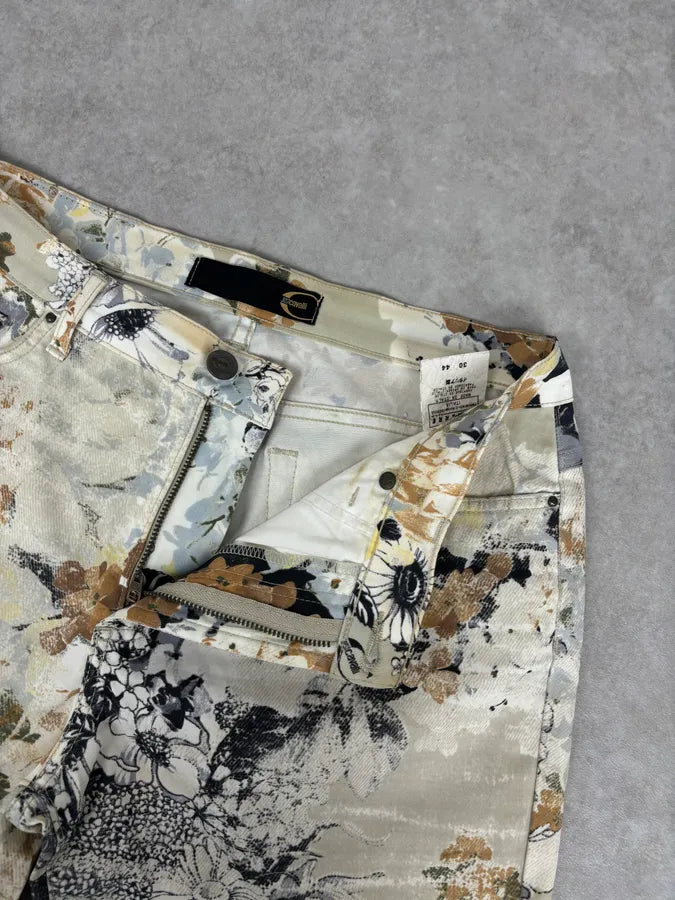 2000s Cavalli Cream Floral Fantasy Pants iMmgfZV 10