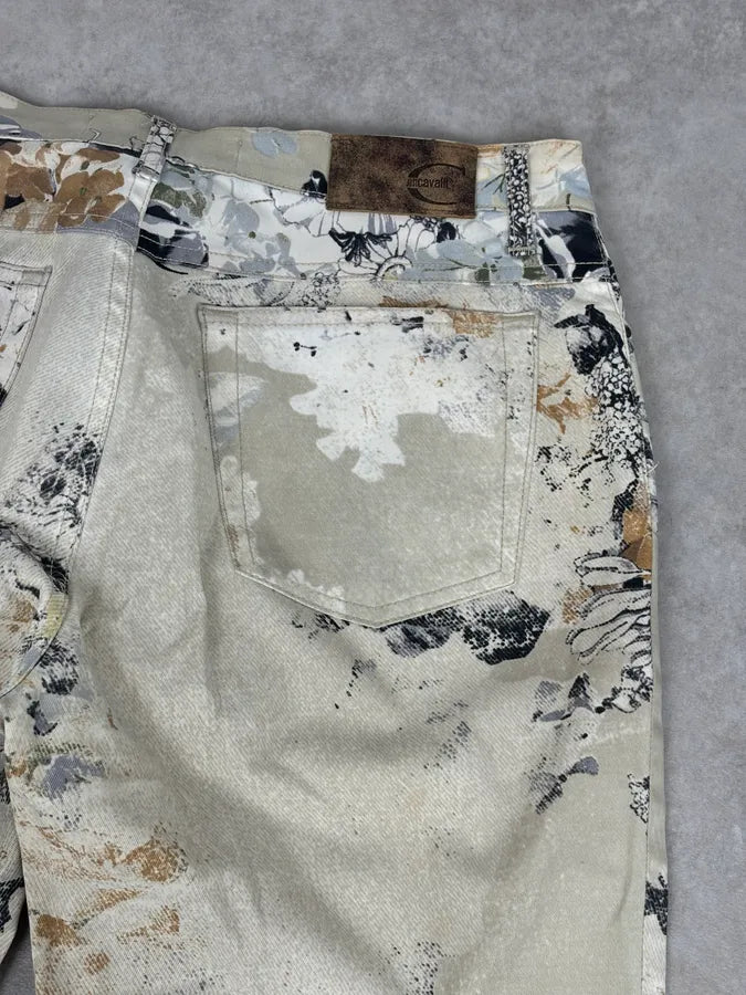 2000s Cavalli Cream Floral Fantasy Pants iMmgfZV 7