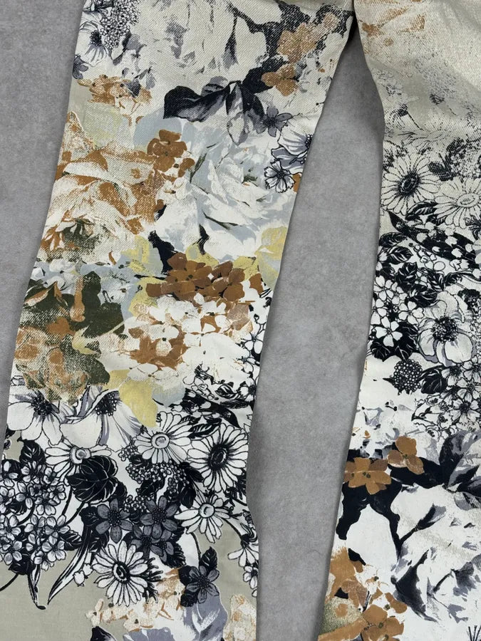2000s Cavalli Cream Floral Fantasy Pants iMmgfZV 8