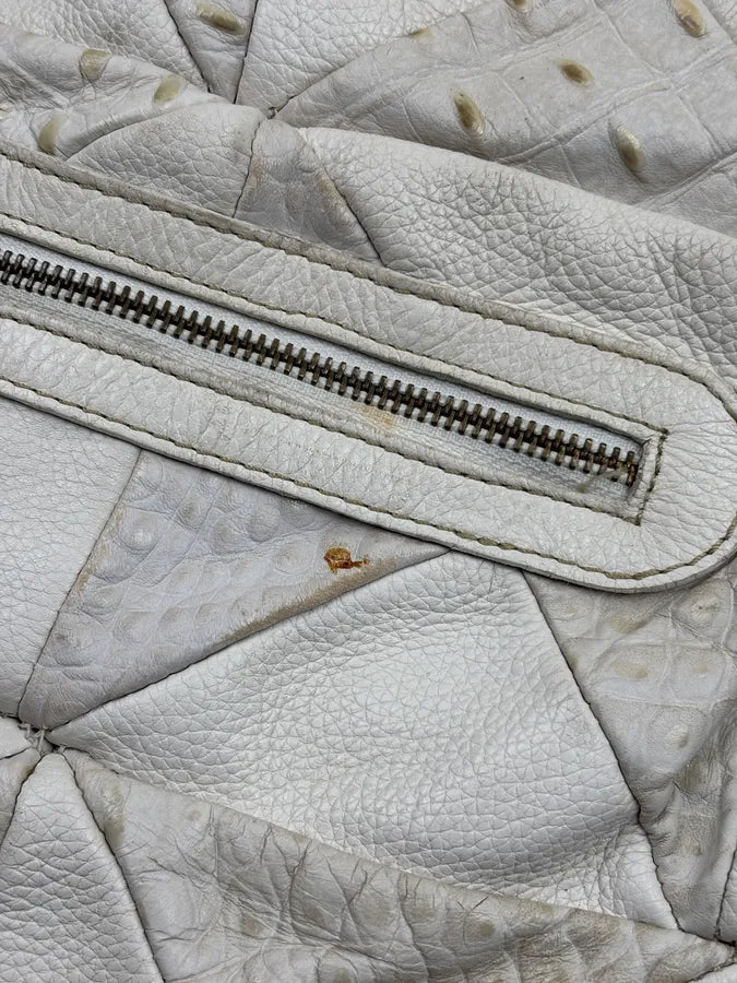 2000s Cavalli Cream Leather Patchwork Shoulder Bag QRvxvcR 7