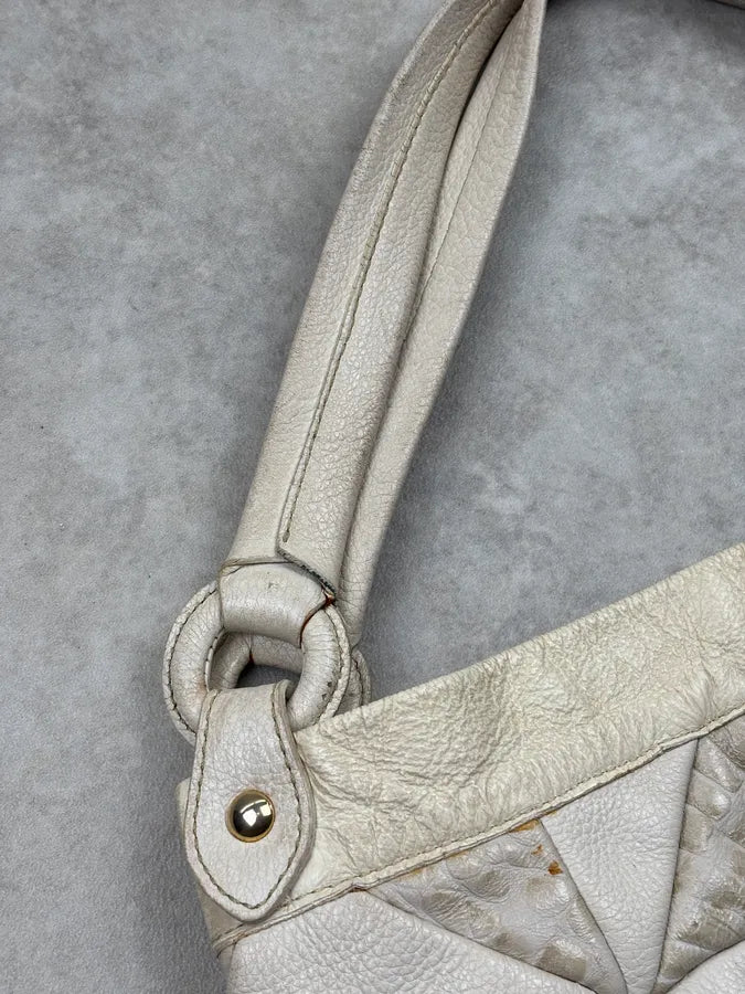 2000s Cavalli Cream Leather Patchwork Shoulder Bag QRvxvcR 10