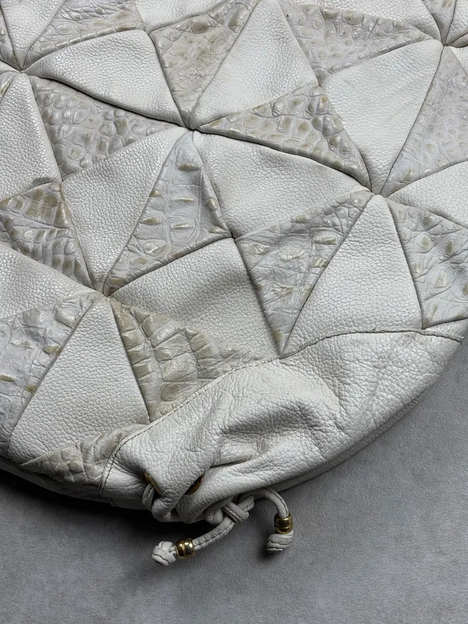 2000s Cavalli Cream Leather Patchwork Shoulder Bag QRvxvcR 13