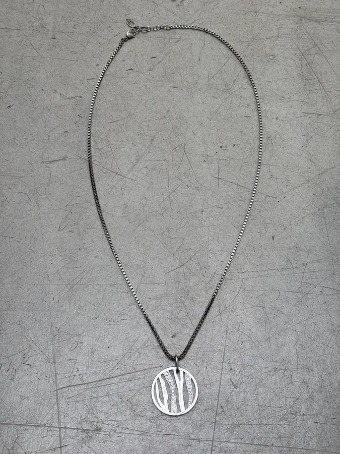 2010s Cavalli Strass Logo Circle Pendant Necklace kHwHjQX 0