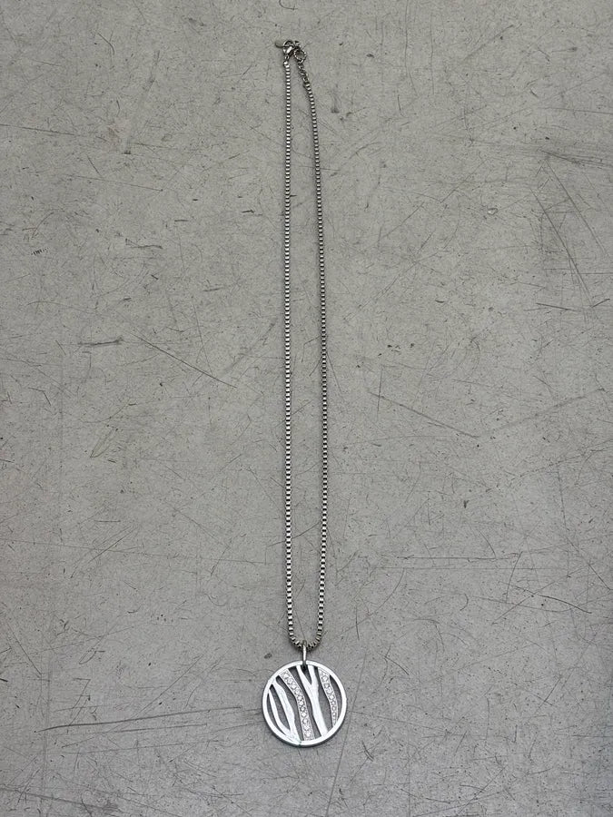 2010s Cavalli Strass Logo Circle Pendant Necklace kHwHjQX 4