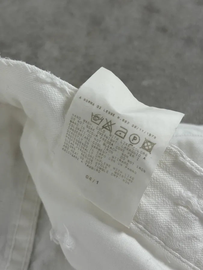 SS2004 Cavalli Distressed White Denim Jeans HZaQYOB 12