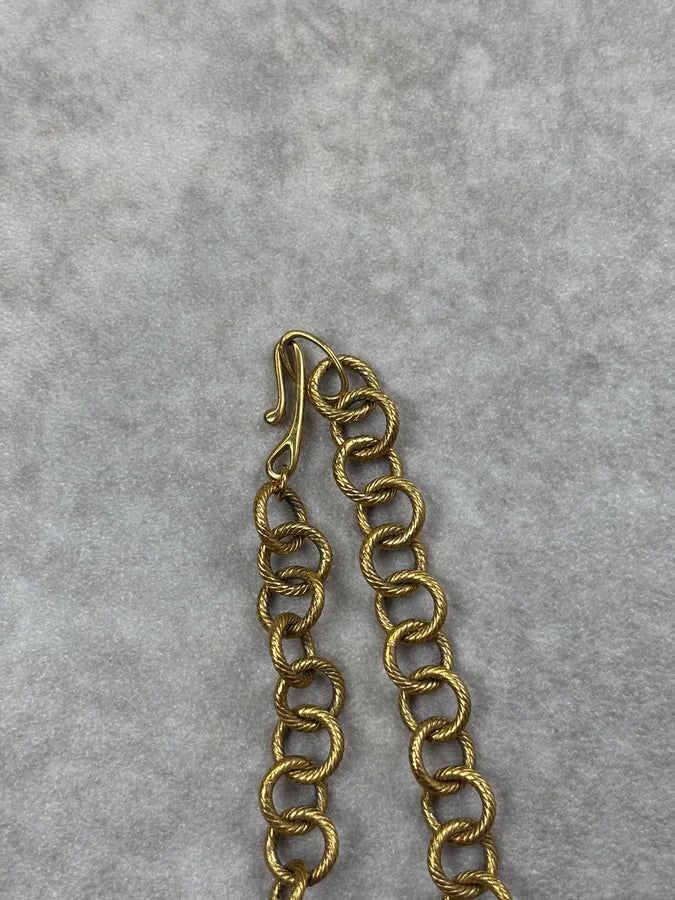 Cavalli Gold Metal Animal Print Cross Necklace OrEtqoA 5