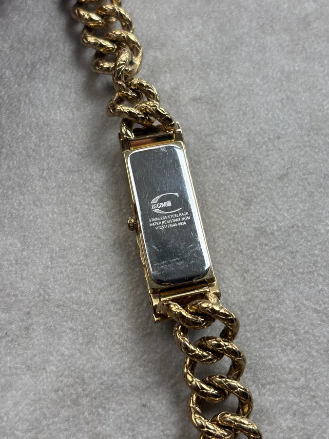 2010s Cavalli Gold Metal Curb Chain Watch puRTqYF 7