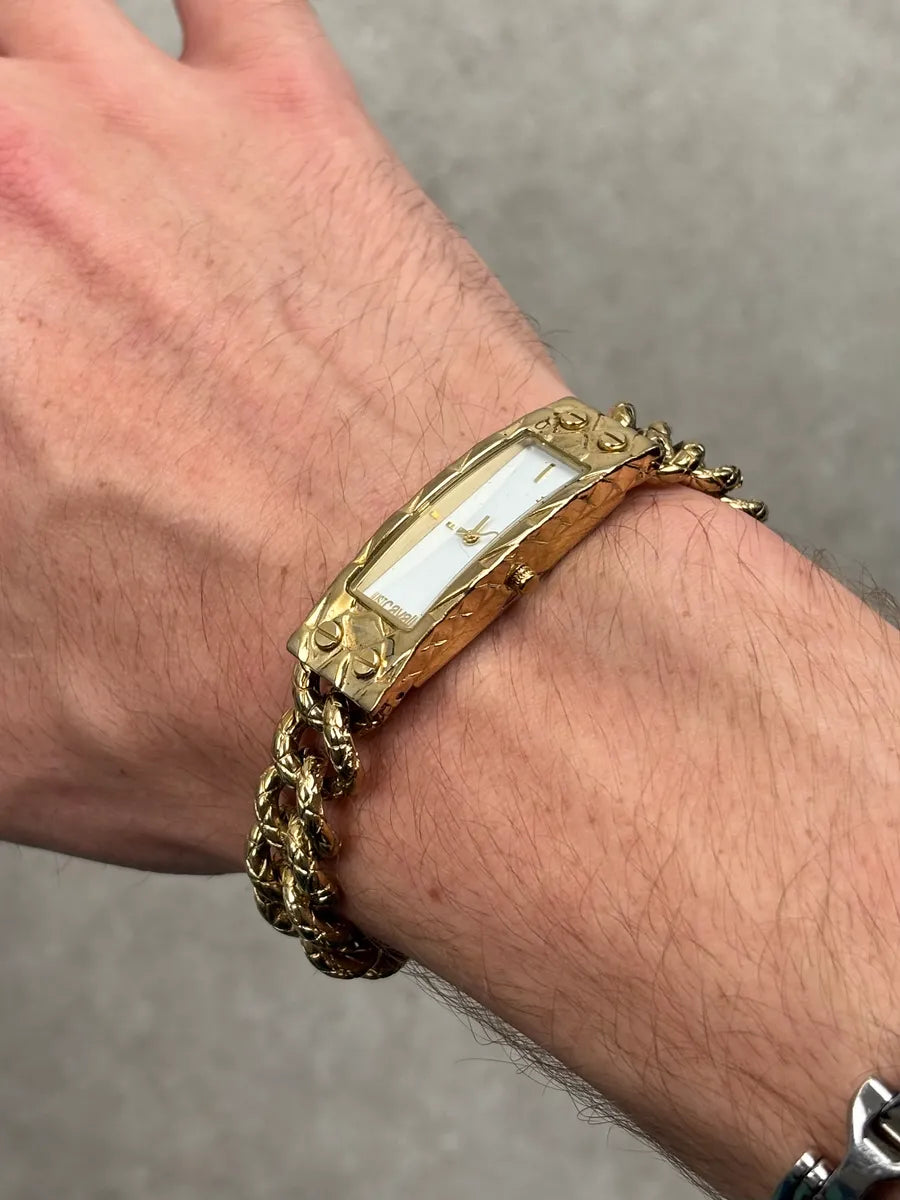 2010s Cavalli Gold Metal Curb Chain Watch puRTqYF 1