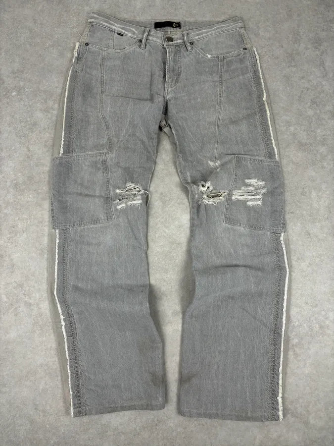 AW2004 Cavalli Grey Two Tone Denim Jeans PFQksqI 3