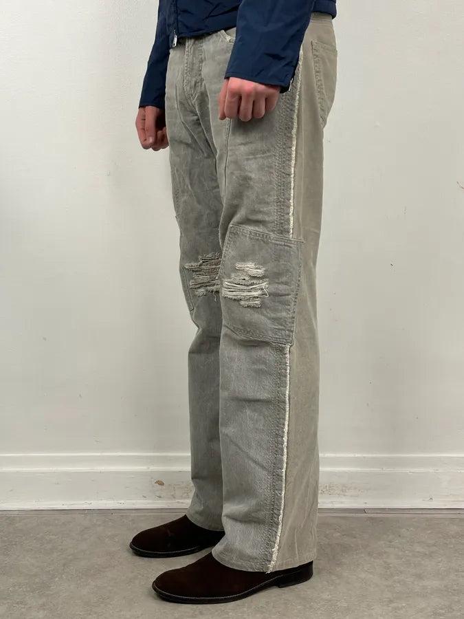 AW2004 Cavalli Grey Two Tone Denim Jeans PFQksqI 1