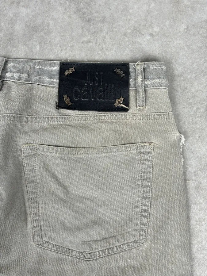 AW2004 Cavalli Grey Two Tone Denim Jeans PFQksqI 7