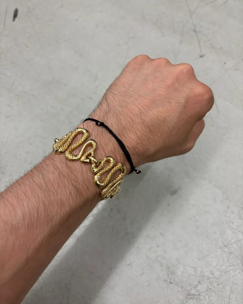2010s Cavalli Guilded Metal Snake Links Bracelet kPdYtpz 1