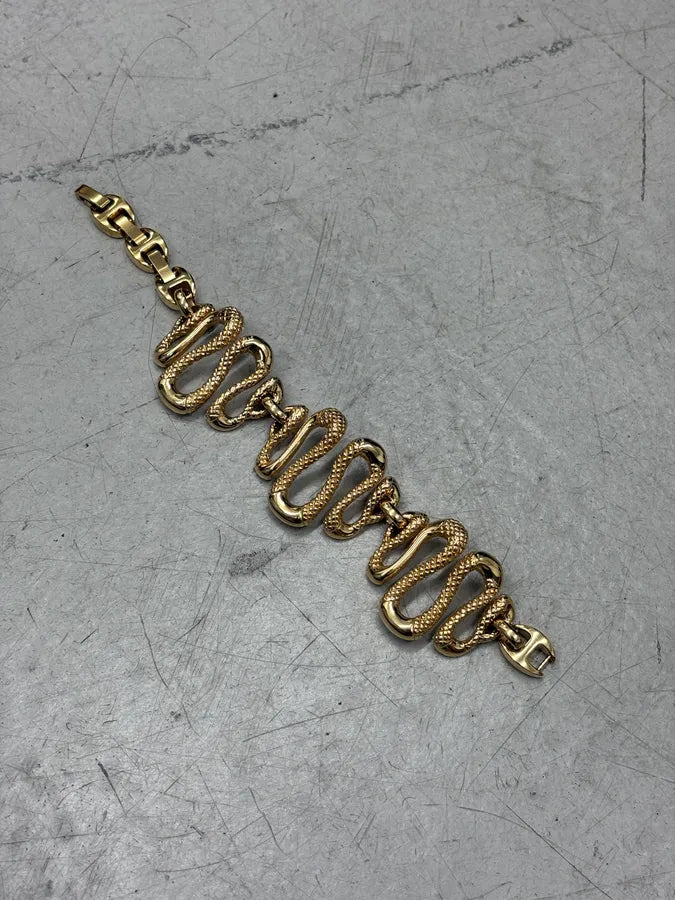 2010s Cavalli Guilded Metal Snake Links Bracelet kPdYtpz 0
