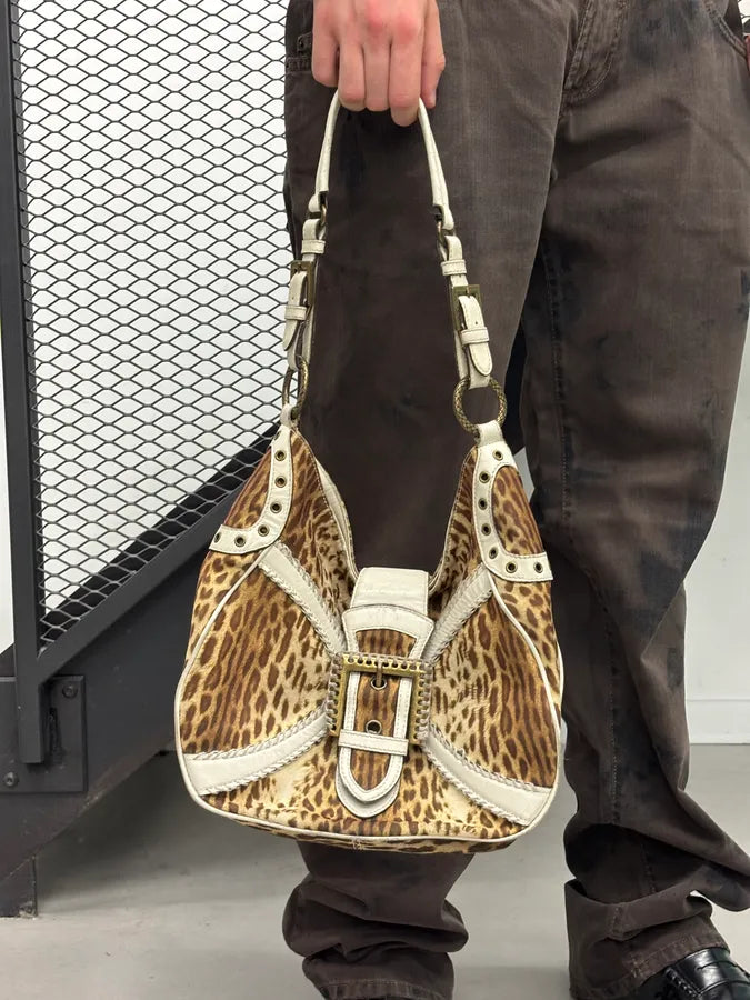 2000s Cavalli Leopard Buckle Handle Bag rvViQwU 1
