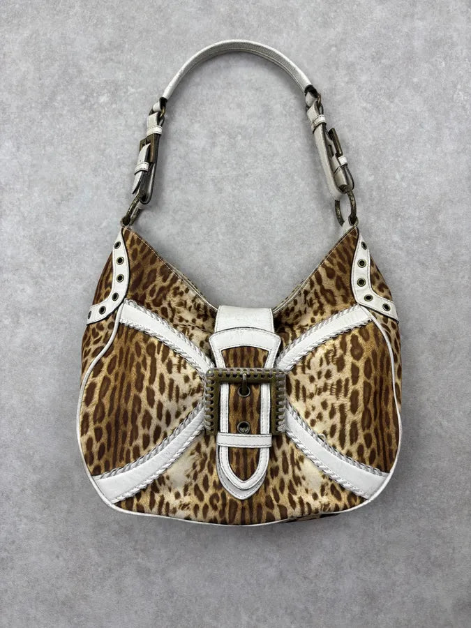 2000s Cavalli Leopard Buckle Handle Bag rvViQwU 0