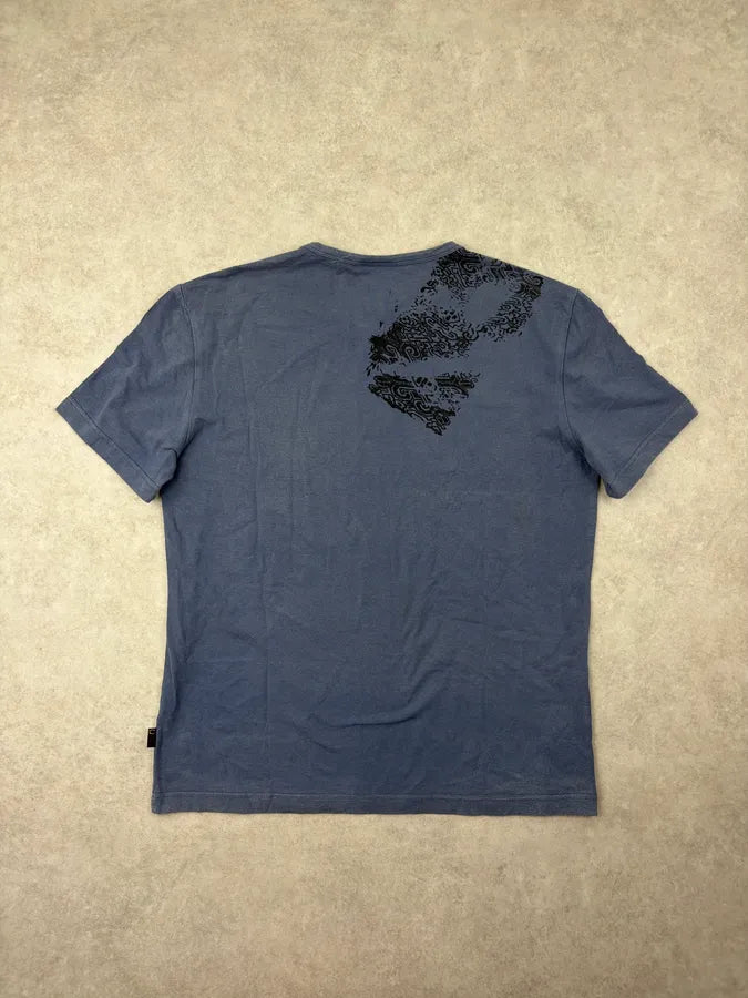 SS2004 Cavalli Light Blue Abstract DNA Print T-Shirt YmyeAER 5
