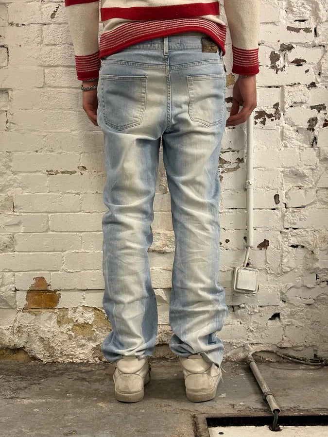 2000s Cavalli Light Blue Denim Distressed Jeans bSAuBCV 4