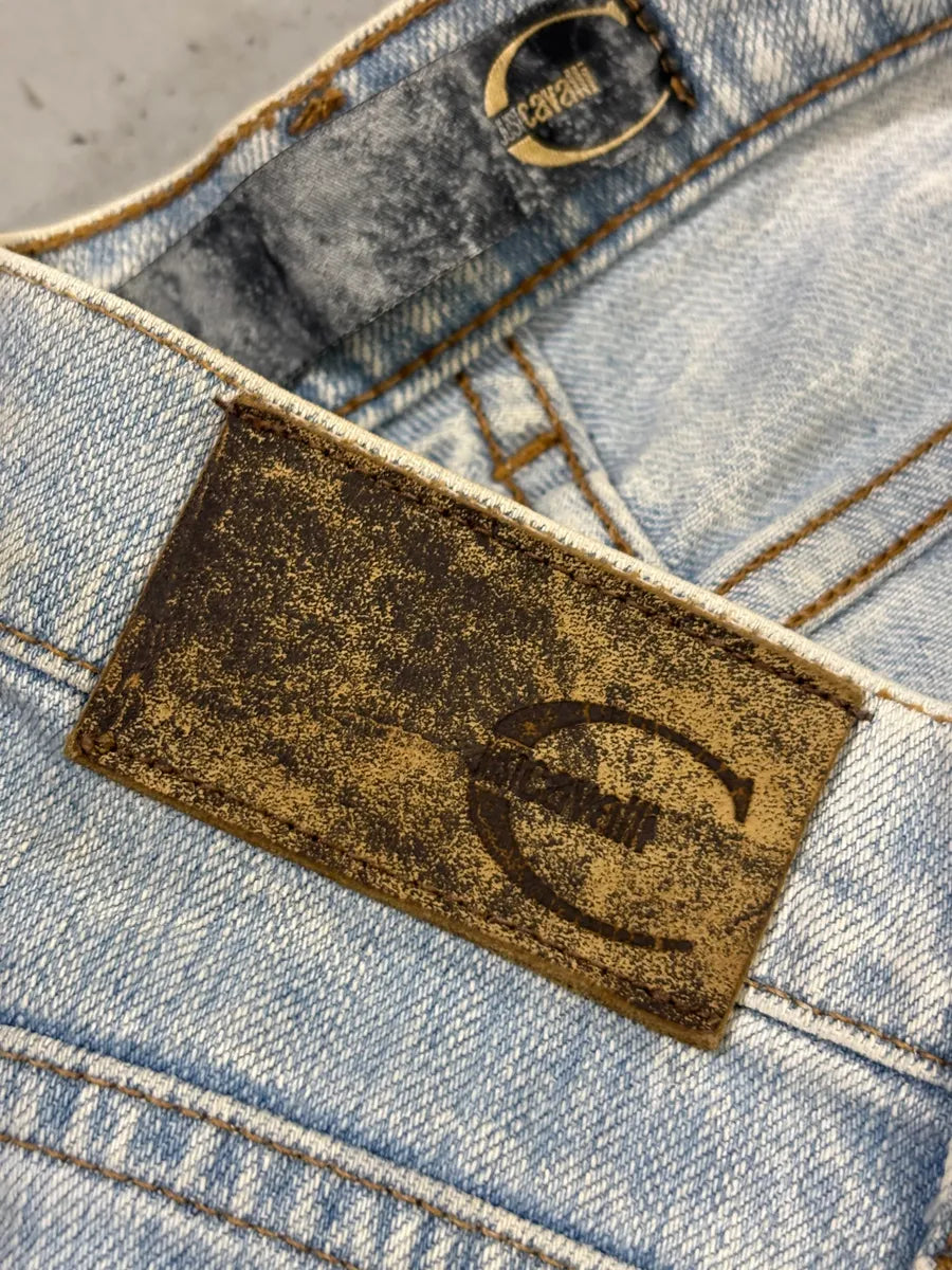2000s Cavalli Light Blue Denim Distressed Jeans bSAuBCV 8