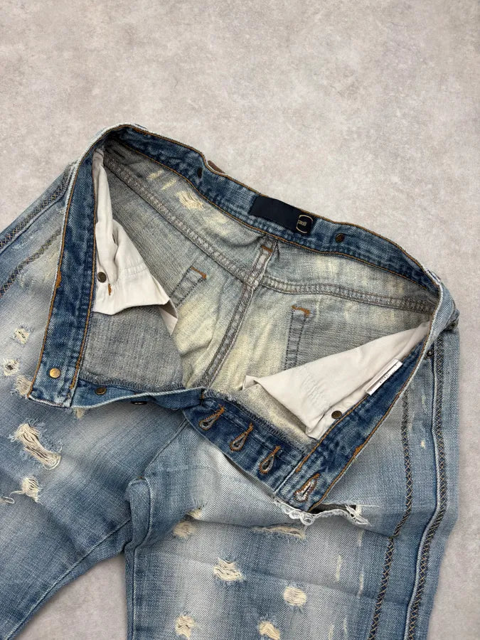 AW2005 Cavalli Light Blue Distressed Denim Jeans ttMbyYy 8