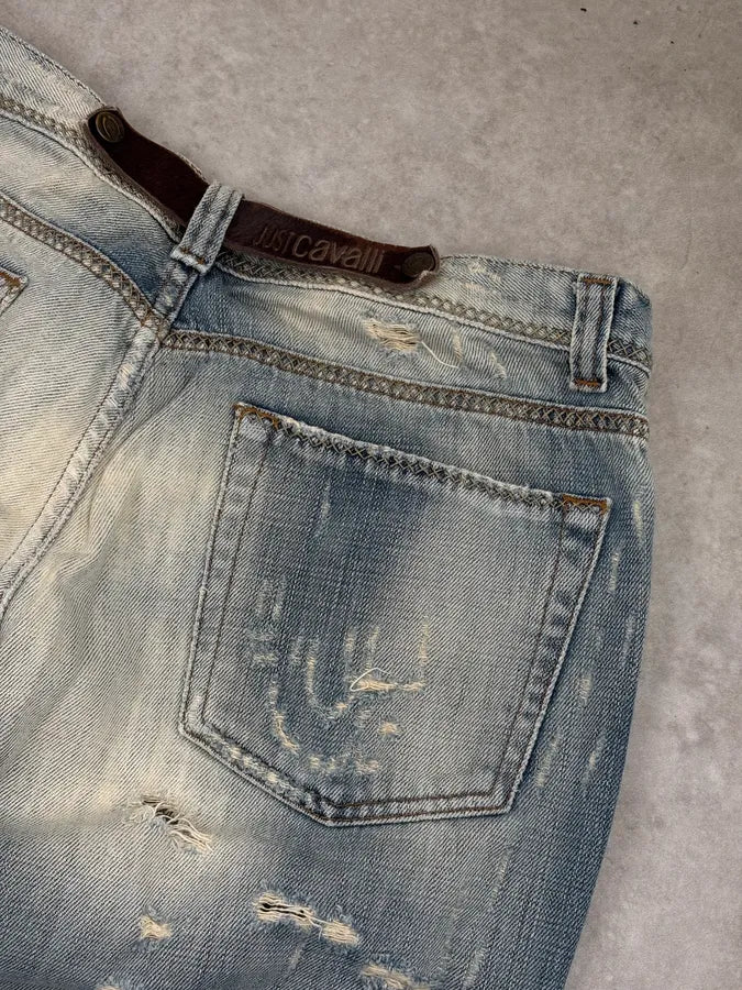 AW2005 Cavalli Light Blue Distressed Denim Jeans ttMbyYy 7