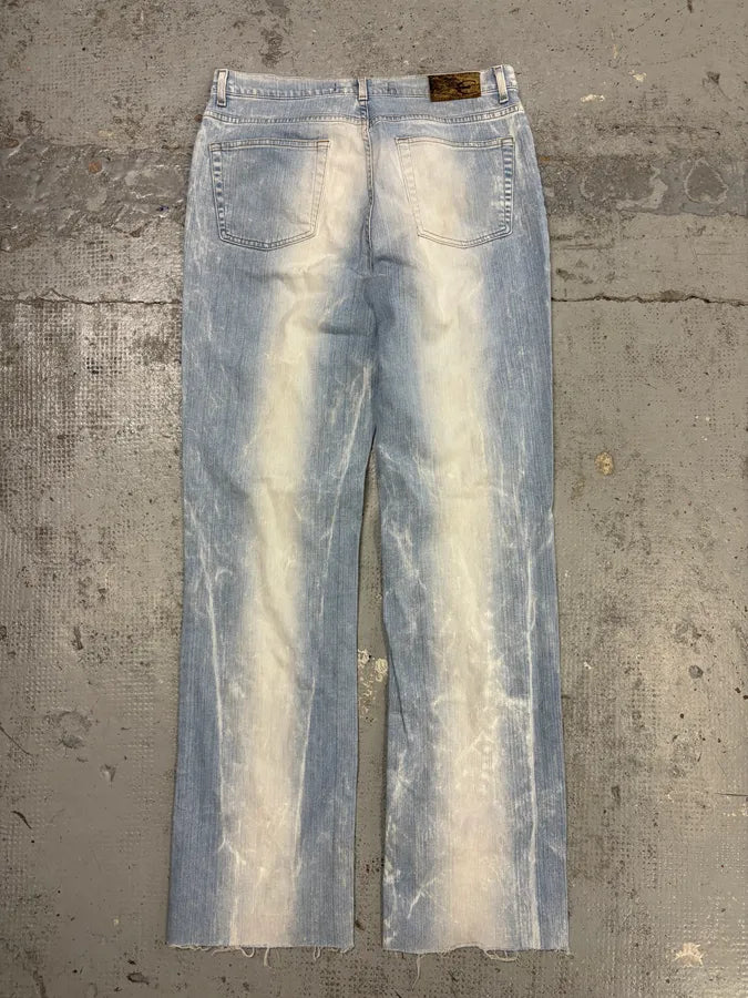 2000s Cavalli Light Blue Denim Distressed Jeans bSAuBCV 1