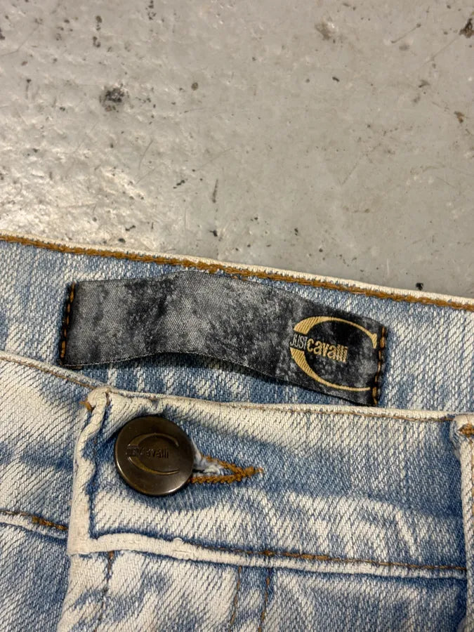 2000s Cavalli Light Blue Denim Distressed Jeans bSAuBCV 9