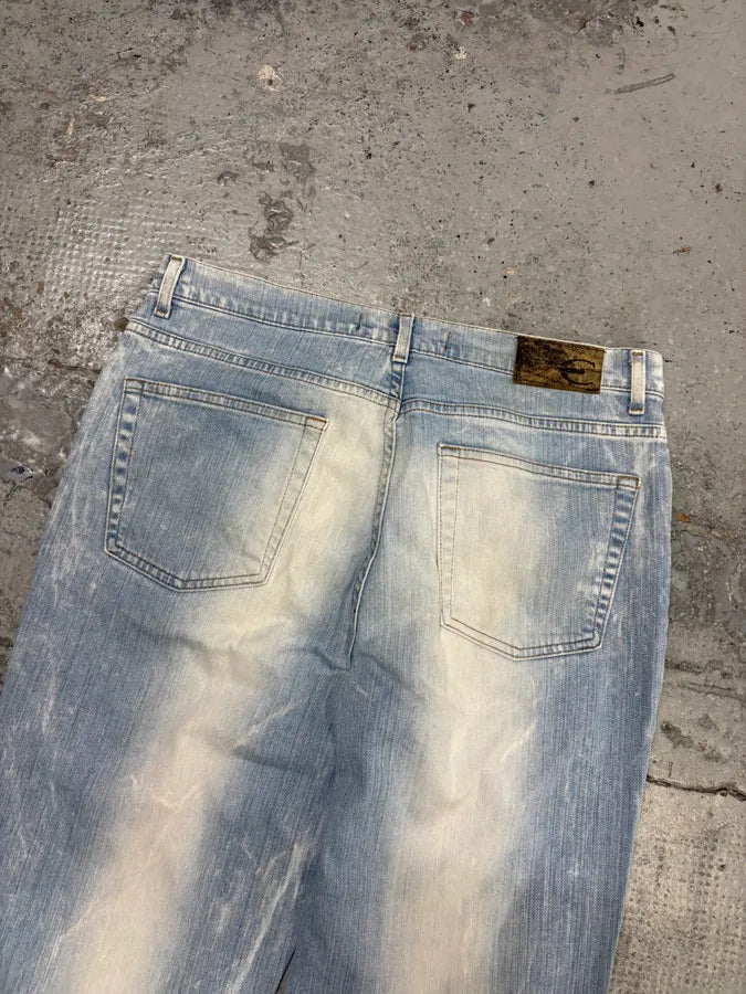 2000s Cavalli Light Blue Denim Distressed Jeans bSAuBCV 6